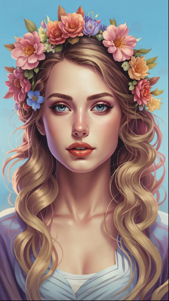Портрет с цветами - Кандинский