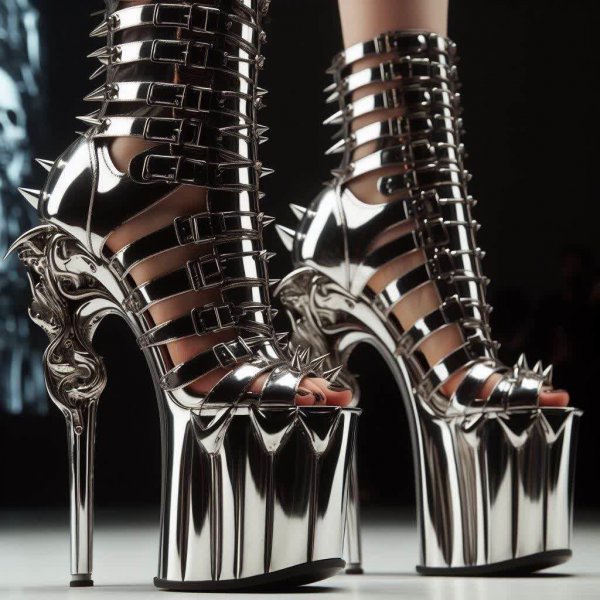 Heavy metal rave shoes - DALLE