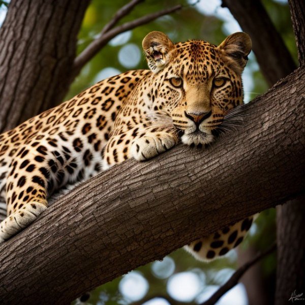 Леопард на дереве-SD