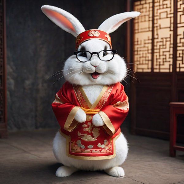 Китайский Кролик в Кинескейпе: Счастье в Каждом Детали. stable diffusion