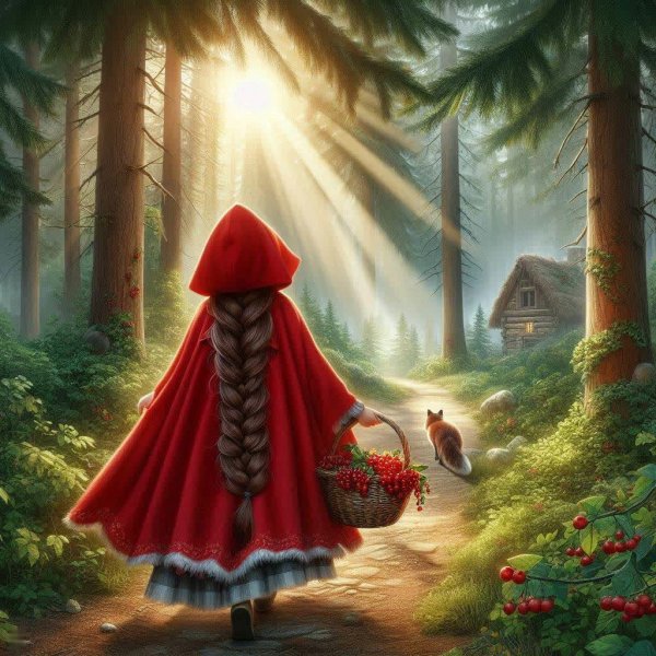 Путь Красной Шапочки к бабушке через дремучий лес. dalle