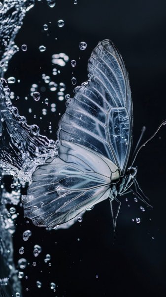 Водная бабочка рассекает поверхность воды. midjourney