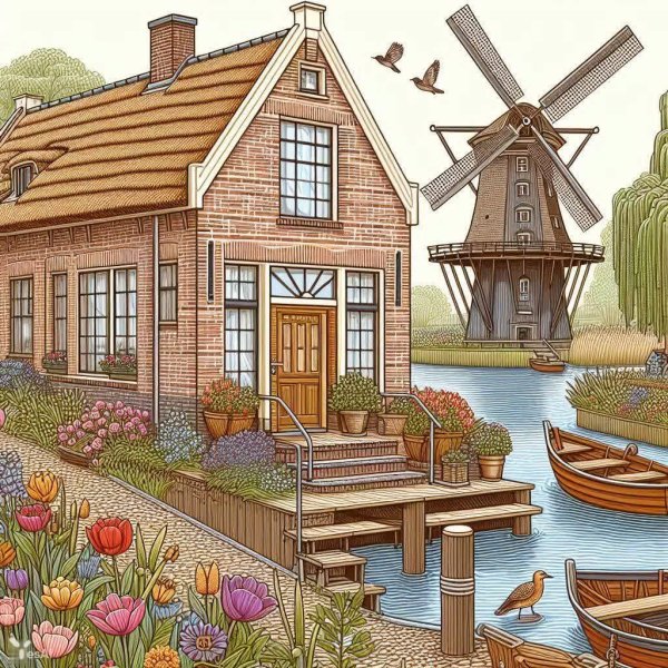 Сказочный пейзаж Голландии в стиле Крис де Лора. dalle