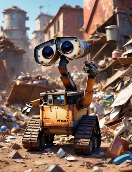 WALL-E: Символ надежды на загрязненной Земле. stable diffusion