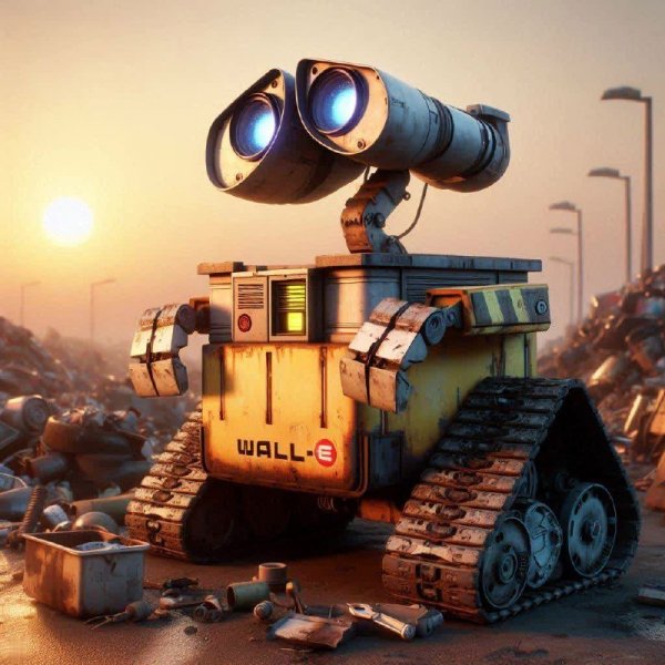 WALL-E: мечтательный робот в заброшенном мире. dalle