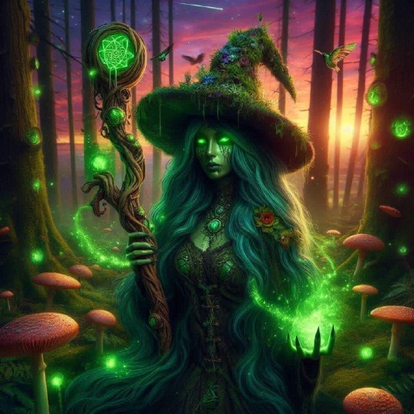 Малахитовая ведьма и её магическая сила. dalle
