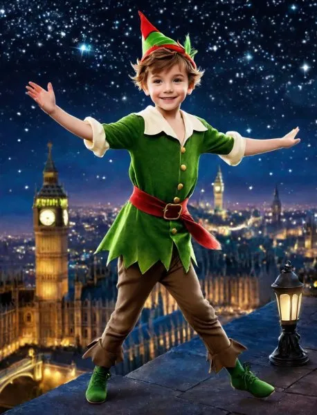 Peter Pan: Волшебный полет над Лондоном. stable diffusion