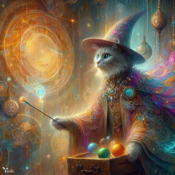 Кошачий алхимик и его волшебный мир. dalle