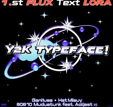 LoRA ID: 667307. FLUX Y2K TYPEFACE