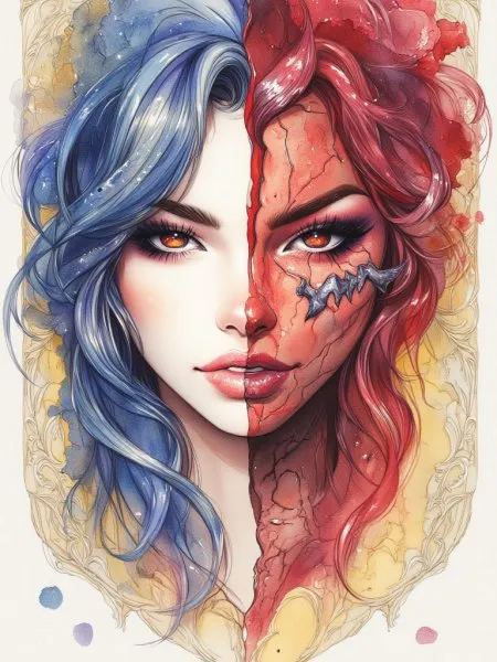 Дuality: Эthereal Beauty and Demonic Power. flux