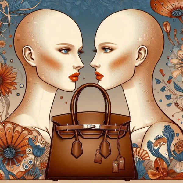 Утончённый Элеганс: Иллюстрация Сумки Hermes. dalle