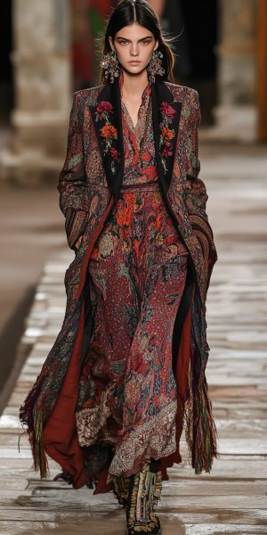 Стиль: Синтез Alexander McQueen и Этро. midjourney