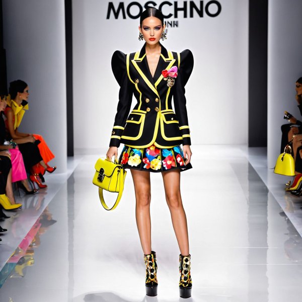 Слияние стилей: McQueen и Moschino на подиуме. stable diffusion