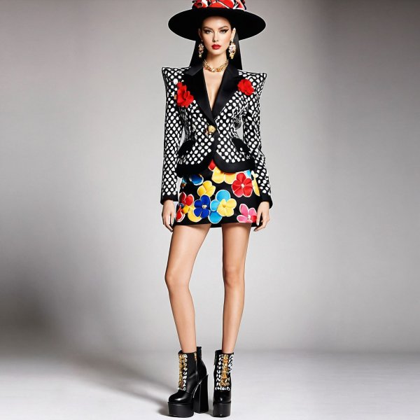 Слияние стилей McQueen и Moschino: Элегантность с Игрой. stable diffusion