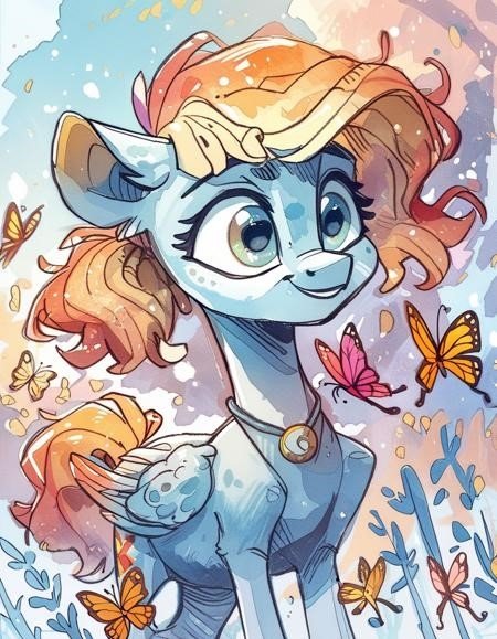 LoRA ID: 612370. Watercolor Sketch Style [XL Pony]