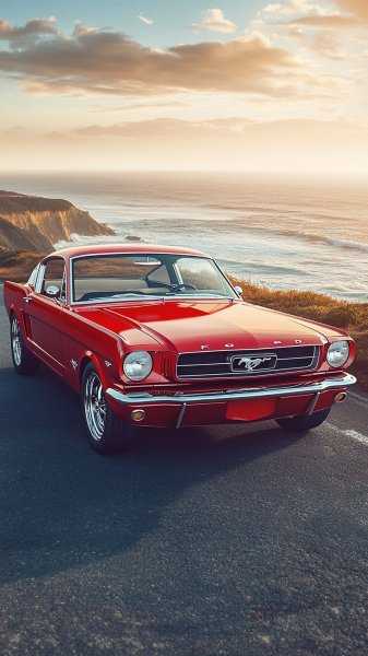 Классика на Закате: Ford Mustang 1965. Генерация из нейронной сети Midjourney