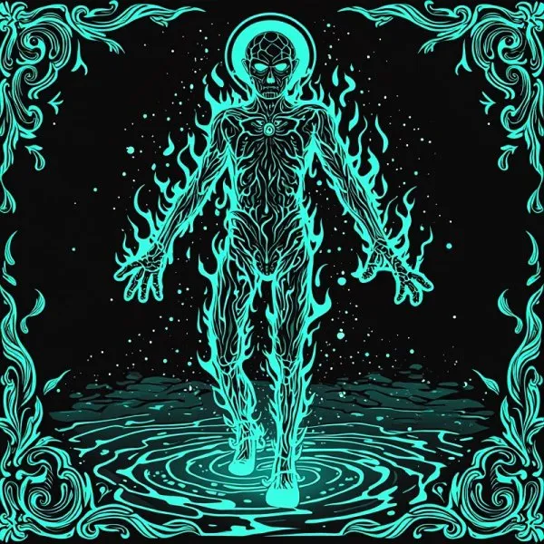 Огненный Зомби в Сиянии Мистики. Нейронная сеть Flux Ai