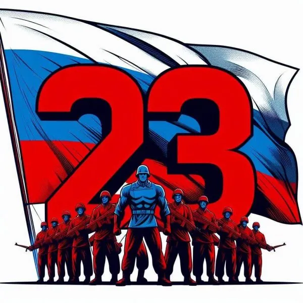 Гордость за защитников России: '23'. Картинка из нейросети Dalle-3
