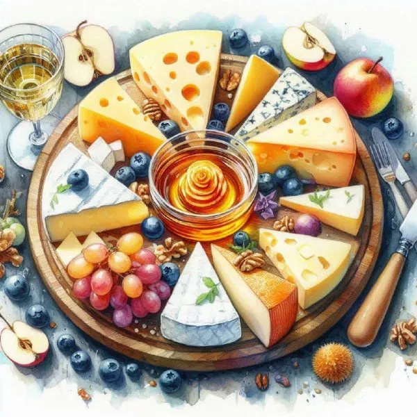Сырная Идея: Тарелка С Чарами Вкуса. Картинка из нейронной сети Dalle-3
