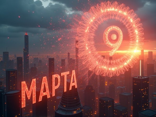 Городское Светопреставление: MAPTA в Зареве Рассвета. Нейросеть Flux 1