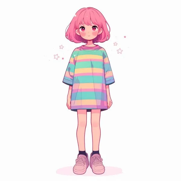 Милый чиби персонаж: яркий дизайн в стиле kawaii и Юске Мурата. Генерация из нейронной сети Миджорни