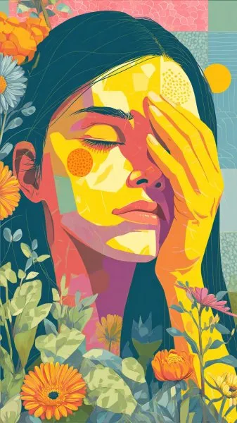 Яркий портрет: цветы, графика и буйство красок в стиле Artgerm. Нейронная сеть Midjourney