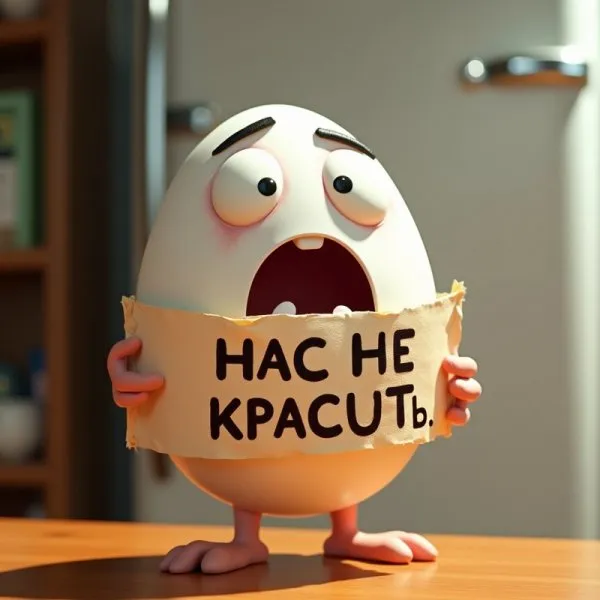 Белый гнев холодильника и яйца Пиксара с надписью Как я расстроен. Нейронная сеть Flux.1