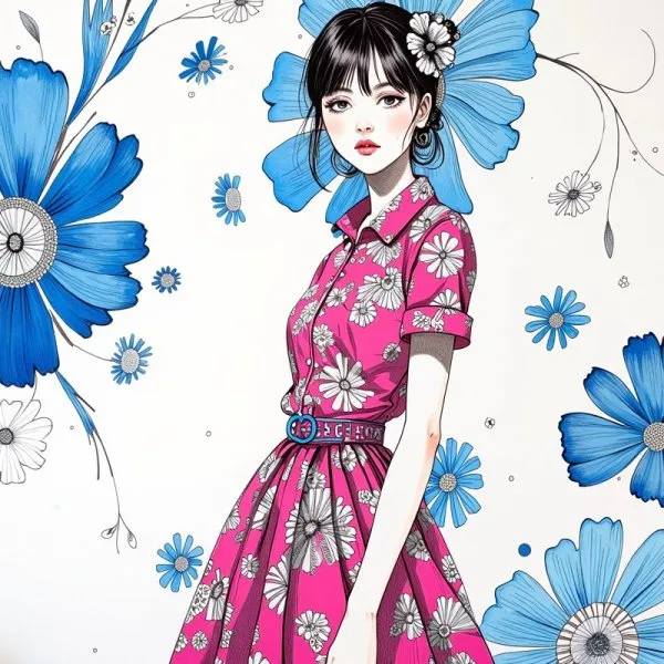 Яркий стиль: вдохновение Marimekko и Gucci в современном исполнении. Генерация из нейросети Flux