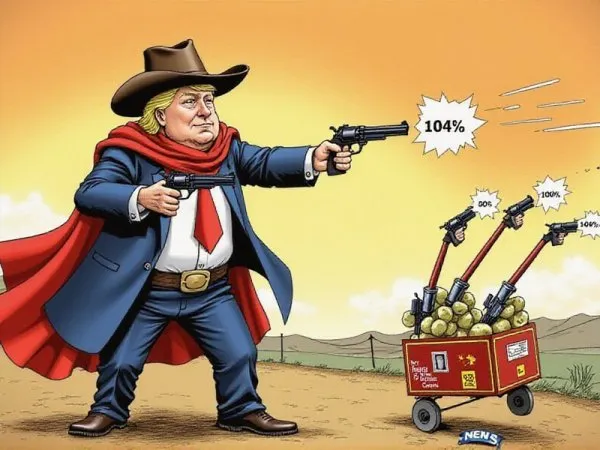 Трамп-ковбой и бесполезные тарифы: китайские товары ускользают от наказания. Картинка из нейросети Flux