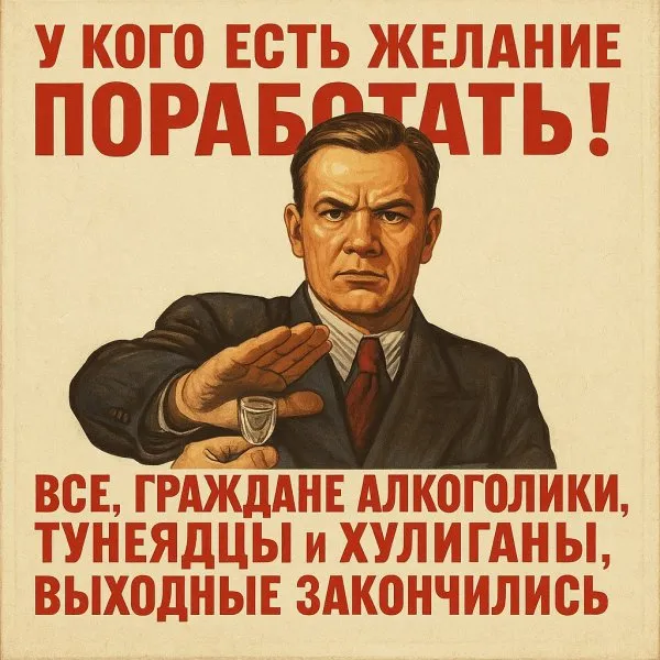 Пора возвращаться к работе, друзья! Забудьте о праздности и беритесь за дело!. Изображение из нейросети Sora