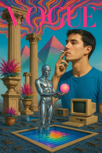 Сюрреалистический пейзаж: колонны, пирамиды и футуристические видения. Изображение из нейронной сети Sora