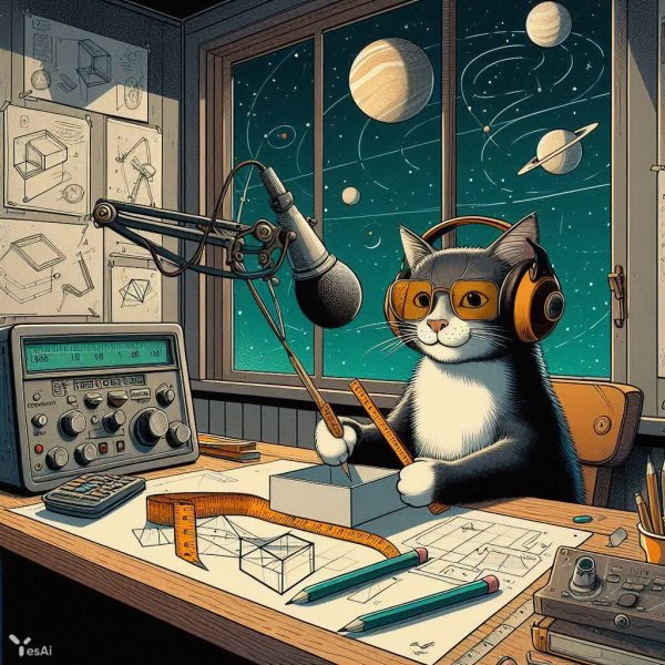 Космический дизайнер: котик создает вселенную коробок. Изображение из нейронной сети Dalle