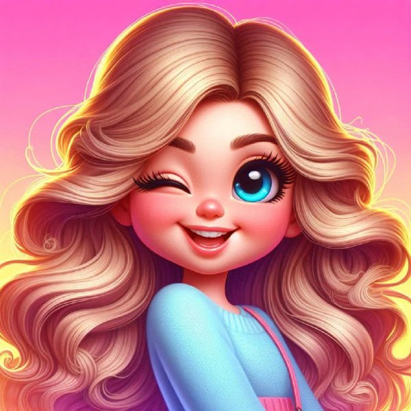 Радость и игривость: яркий портрет в стиле карикатуры. Генерация из нейронной сети Далли 3