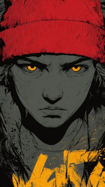 Встреча Красной Шапочки и Волка: Граффити-напряжение в Темноте. Генерация из нейросети Midjourney