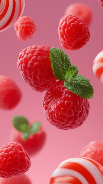 Яркие конфеты и свежие ягоды в стиле Candy Crush: сочные краски лета. Генерация из нейронной сети Миджорни