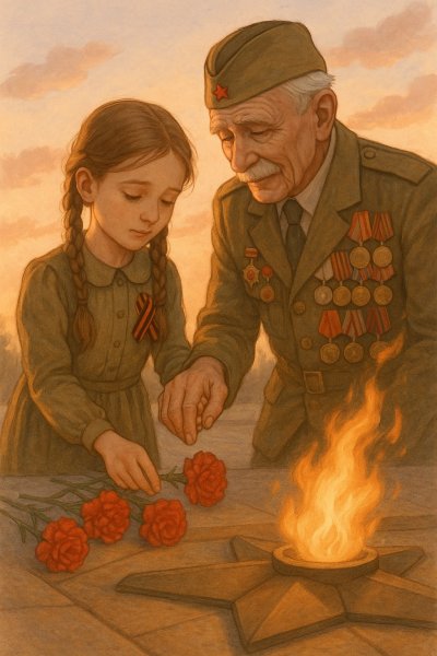 Память поколений: вечная благодарность и мир. Изображение из нейронной сети Sora Ai Images
