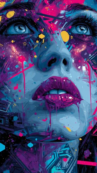 Лицо в психоделическом вихре: искусство между сном и реальностью. Генерация из нейронной сети Миджорни