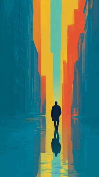 Художник на канате: мечтательное равновесие в стиле Блэр и Гхаилан. Нейронная сеть Midjourney