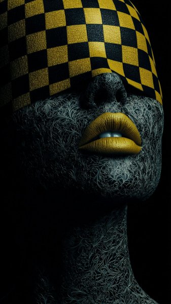 Внутренний мир шахматной доски: портрет меланхолии и дуальности личности. Изображение из нейронной сети Миджорни