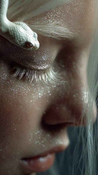Бледная кожа альбиноса: завораживающая красота в стиле Vogue. Изображение из нейронной сети Миджорни
