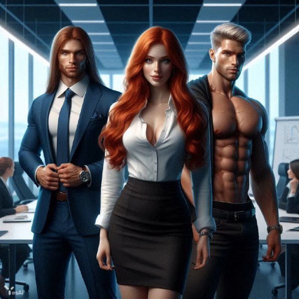 Деловая встреча: стильные образы и современный интерьер для успешного бизнеса. Изображение из нейросети Dalle 3