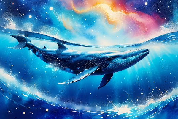 Космический кит: симфония цвета и света в акварельной вселенной. Нейросеть Stable Diffusion