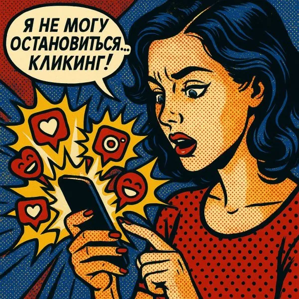 Бесконечный скролл: цифровой взрыв и лихтенштейновская красота. Изображение из нейронной сети Sora Images
