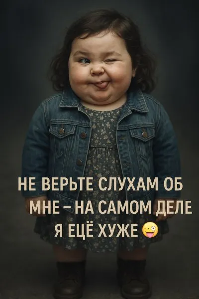 Джинсовая хулиганка: лукавый взгляд и дерзкий комментарий. Нейросеть Sora Image