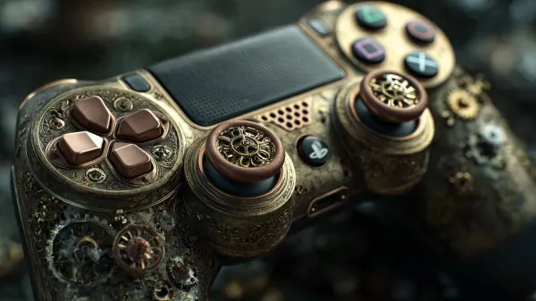 Стимпанк контроллер PlayStation: Механическое великолепие эпохи пара и металла. Нейронная сеть Миджорни
