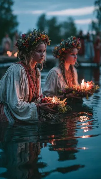 Иван Купала: славянский ритуал летнего солнцестояния у воды. Нейросеть Midjourney