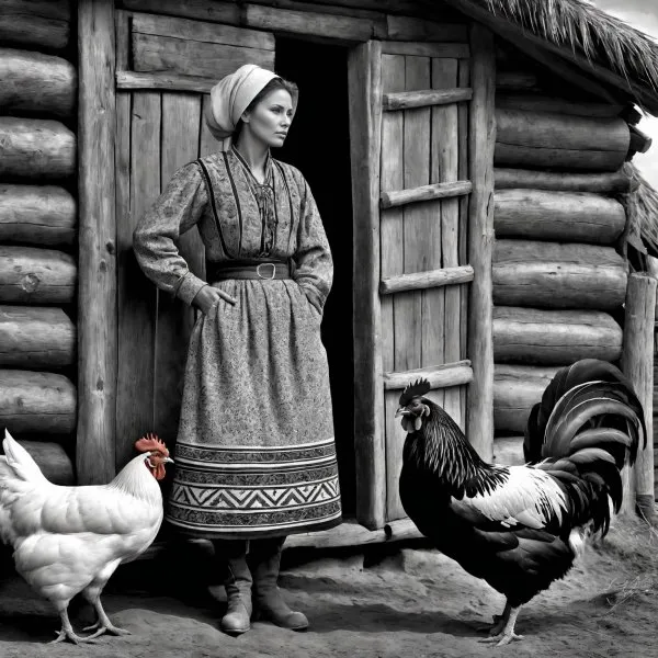 Крестьянская Русь позабытых веков в стиле старой фотографии. Нейросеть Stable Diffusion