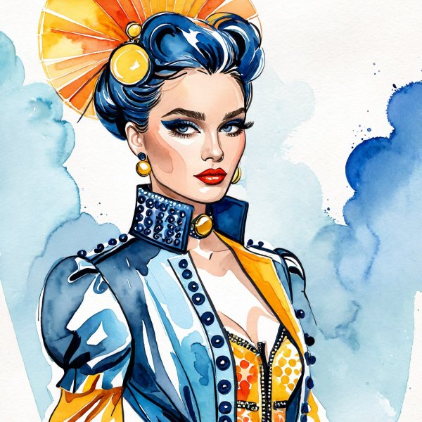 Слияние стиля: Moschino и Alexander McQueen в цифровой иллюстрации. Картинка из нейронной сети Stable Diffusion