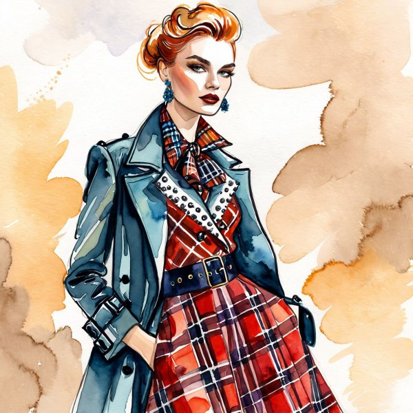 Стиль Ncpy43: Дерзкая элегантность в духе Vivienne Westwood и Valentino. Изображение из нейронной сети Stable Diffusion