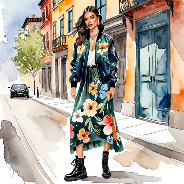 Городской шик: смешение уличного стиля и роскоши Gucci в ярких красках. Изображение из нейронной сети Stable Diffusion